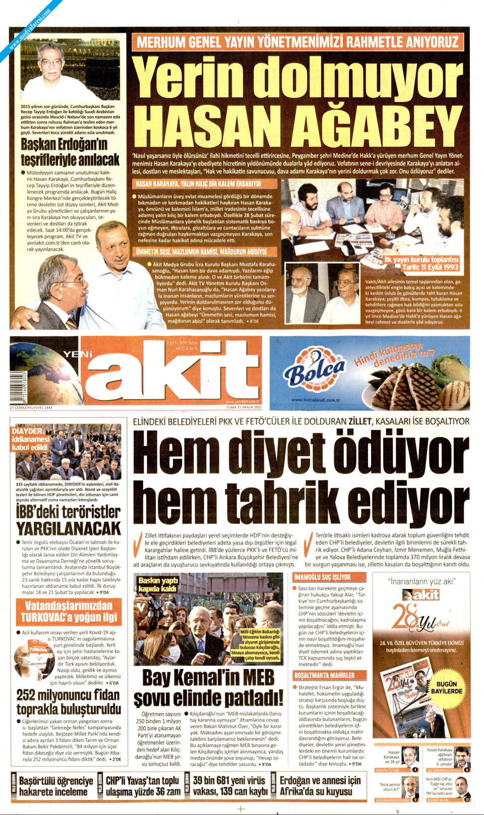 Yeni Akit Gazetesi Aral K Cuma Medyafaresi