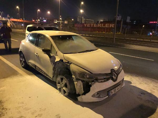 Polisin ateş ettiği araç terk edilmiş ve yakılmış halde bulundu